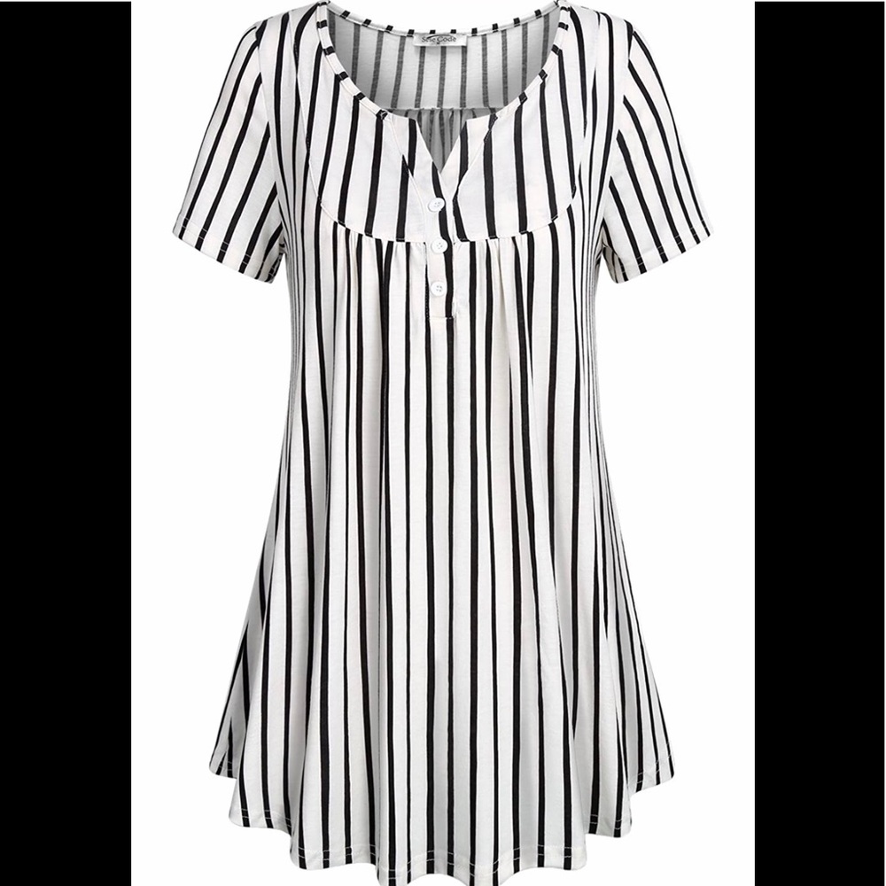 Women's Crewneck  Ruched Short Sleeve Tunic